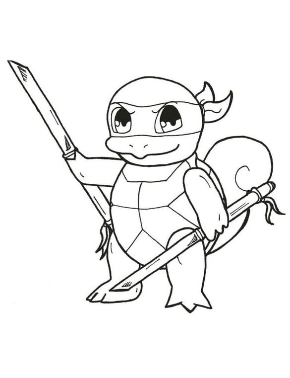 Squirtle gratuit bazic Fise de colorat cu Squirtle gratuit bazic