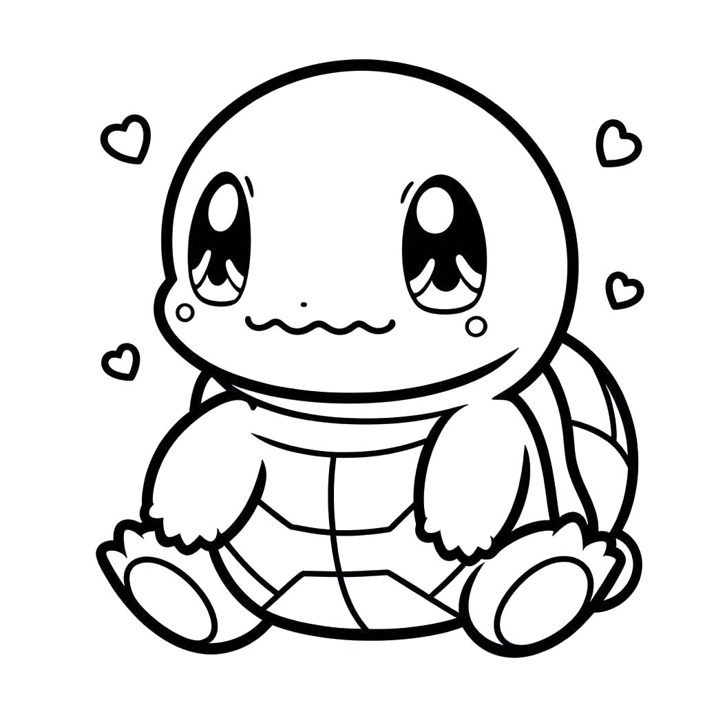Squirtle gratuit pentru copii Fise de colorat cu Squirtle gratuit pentru copii