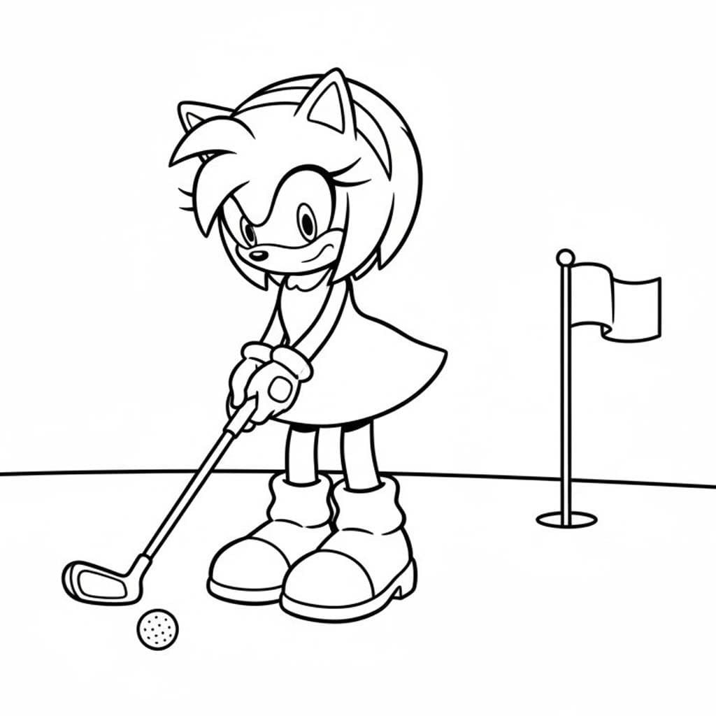 Fise de colorat cu Amy Rose gratuit imprimabile uşor