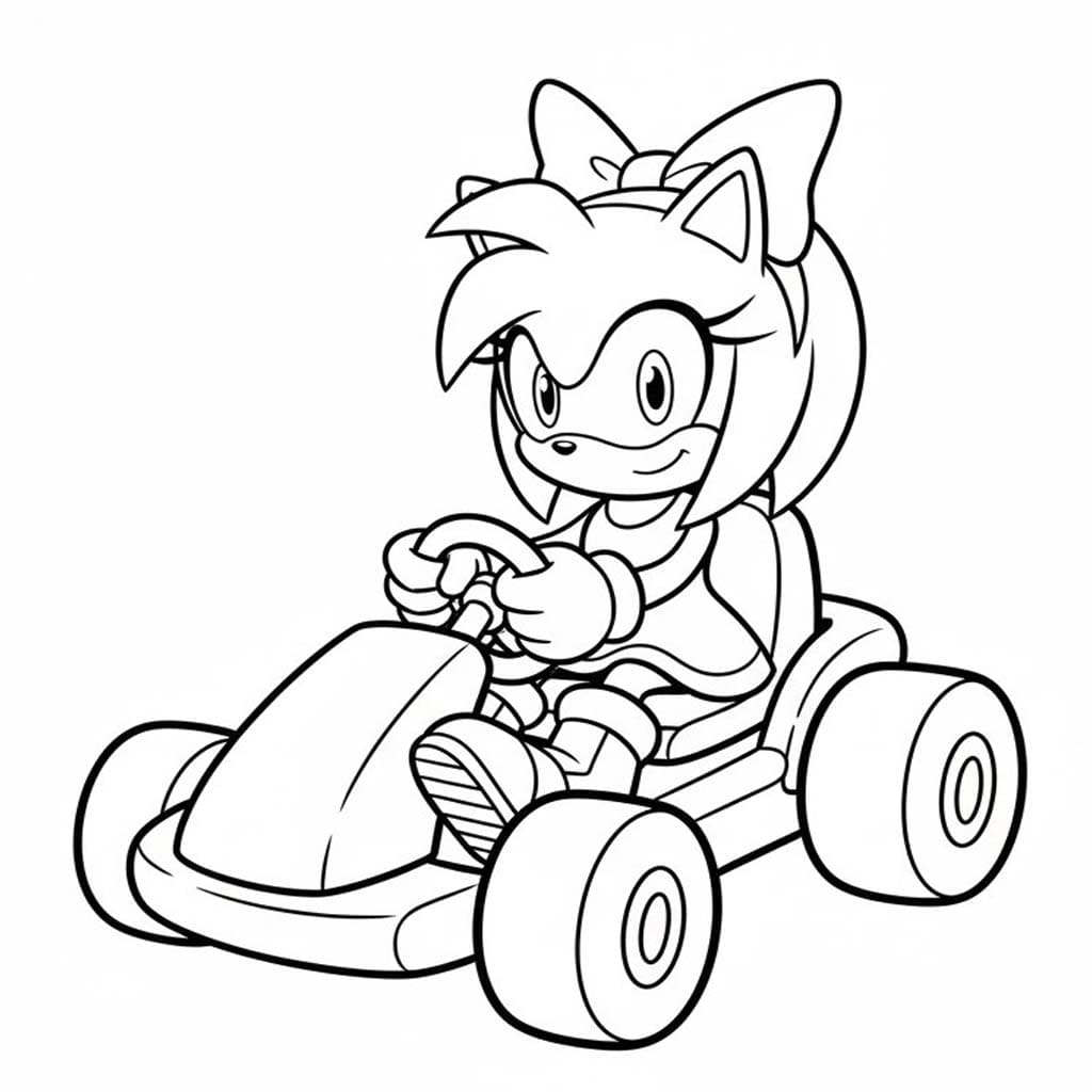 Fise de colorat cu Amy Rose gratuit uşor