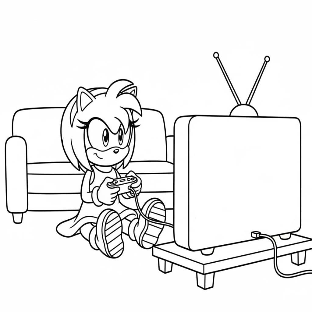 Fise de colorat cu Amy Rose gratuit