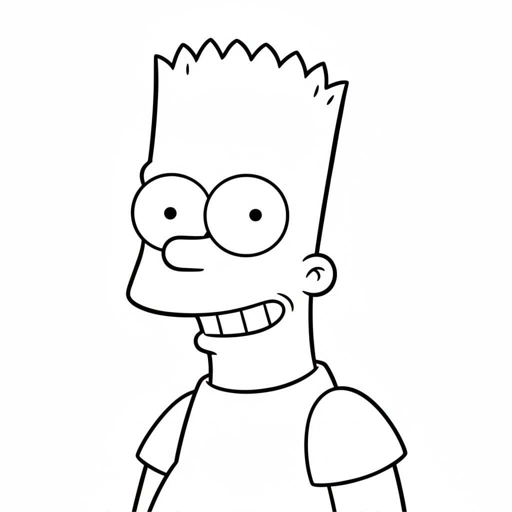 Fise de colorat cu Bart Simpson gratuit imprimabile pentru copii