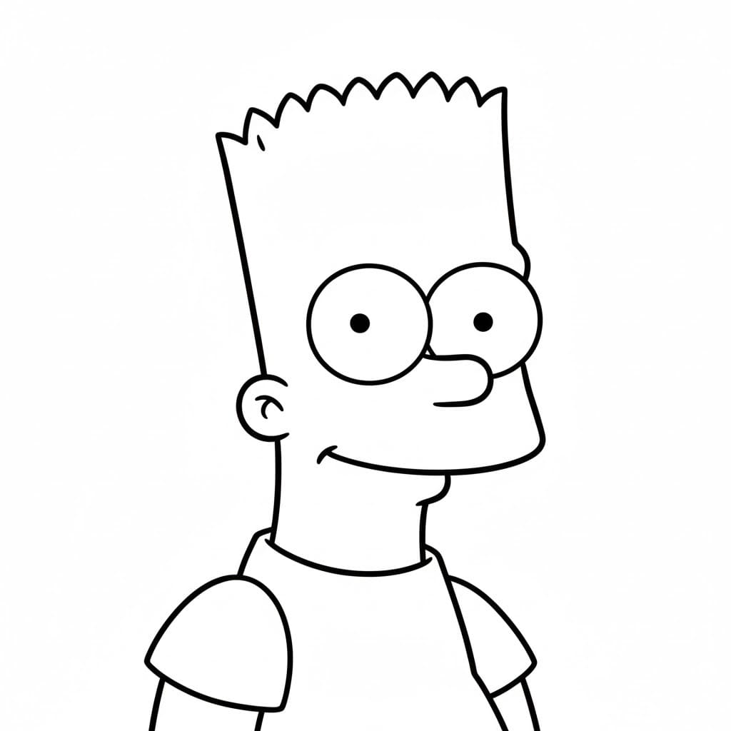 Fise de colorat cu Bart Simpson gratuit pentru copii