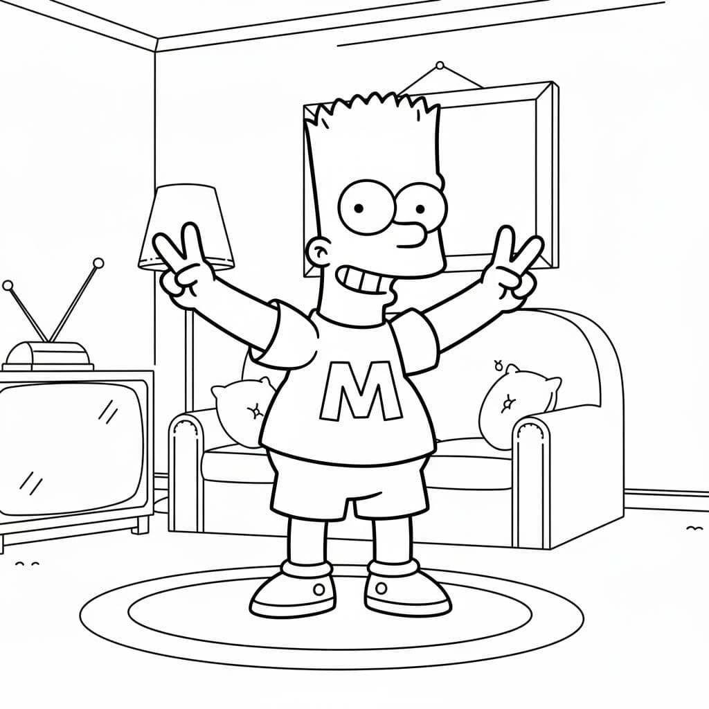 Fise de colorat cu Bart Simpson imprimabil