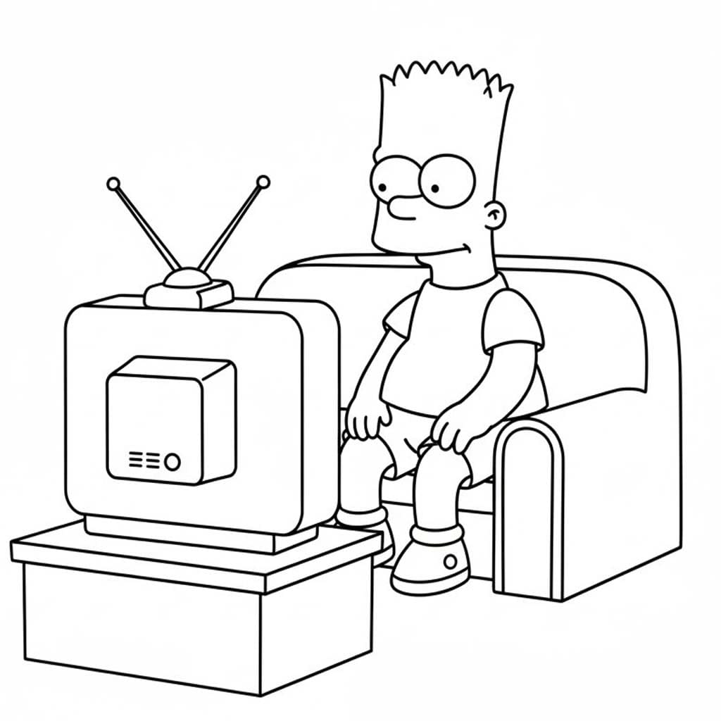 Fise de colorat cu Bart Simpson imprimabile pentru copii