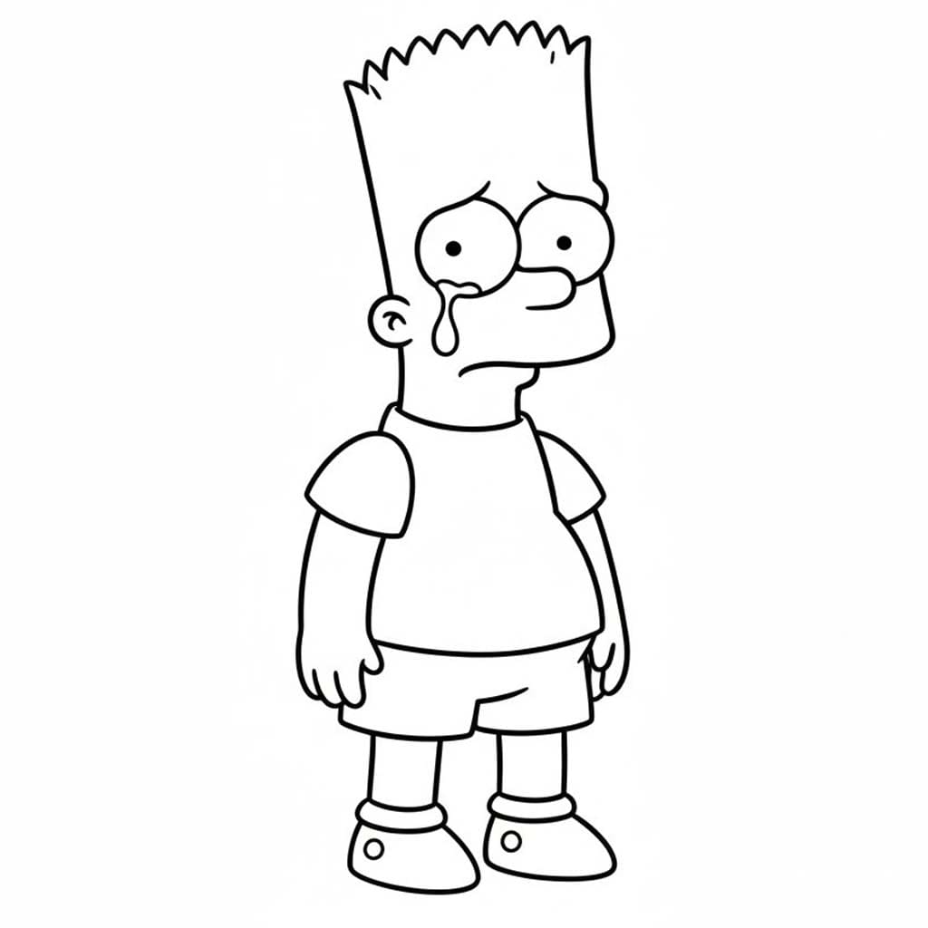 Fise de colorat cu Bart Simpson pentru copii