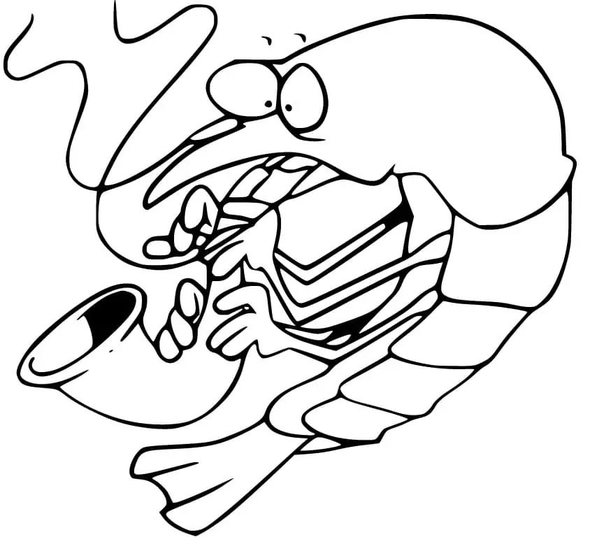 Fise de colorat cu Crevetă 1