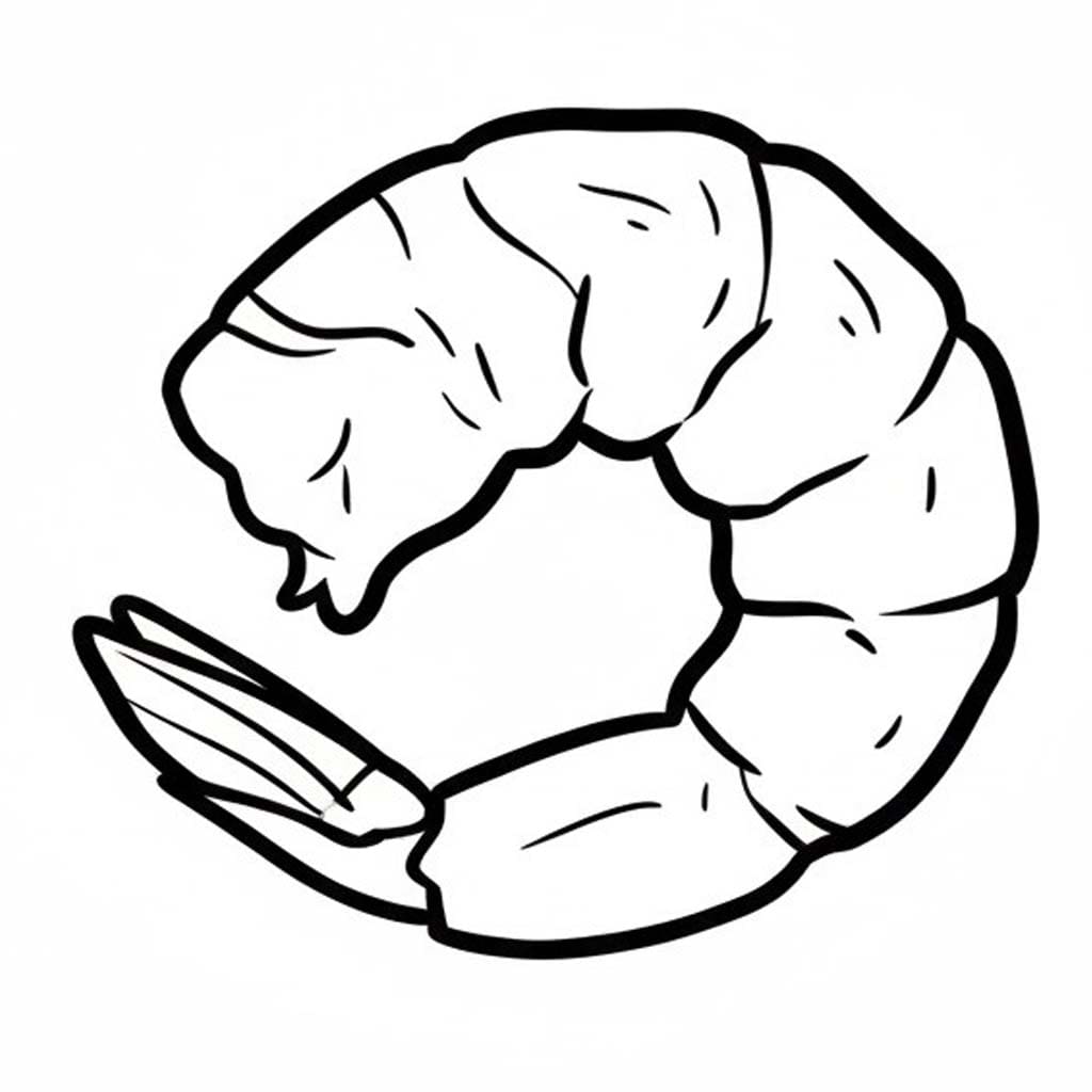 Fise de colorat cu Crevetă imprimabil