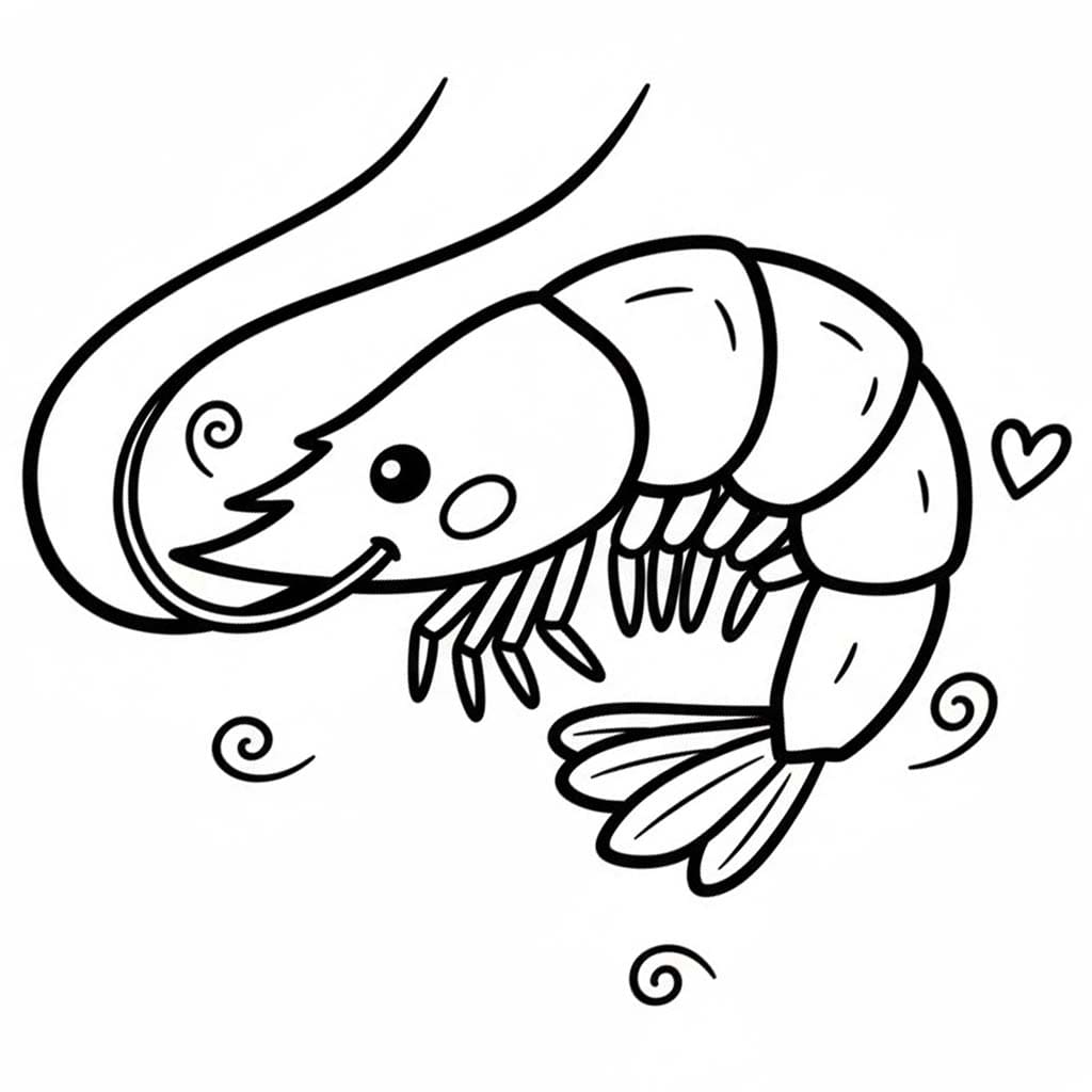 Fise de colorat cu Crevetă pentru copii