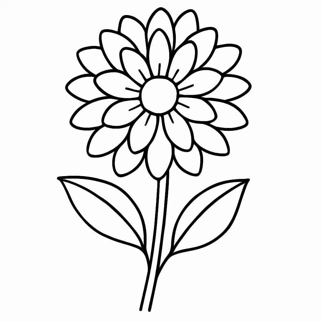 Fise de colorat cu Dalie imprimabil bazic