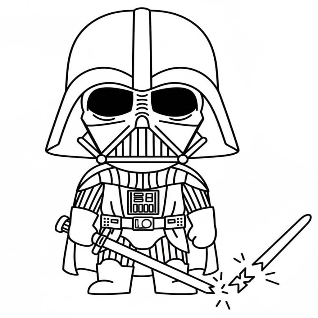 Fise de colorat cu Darth Vader gratuit pentru copii