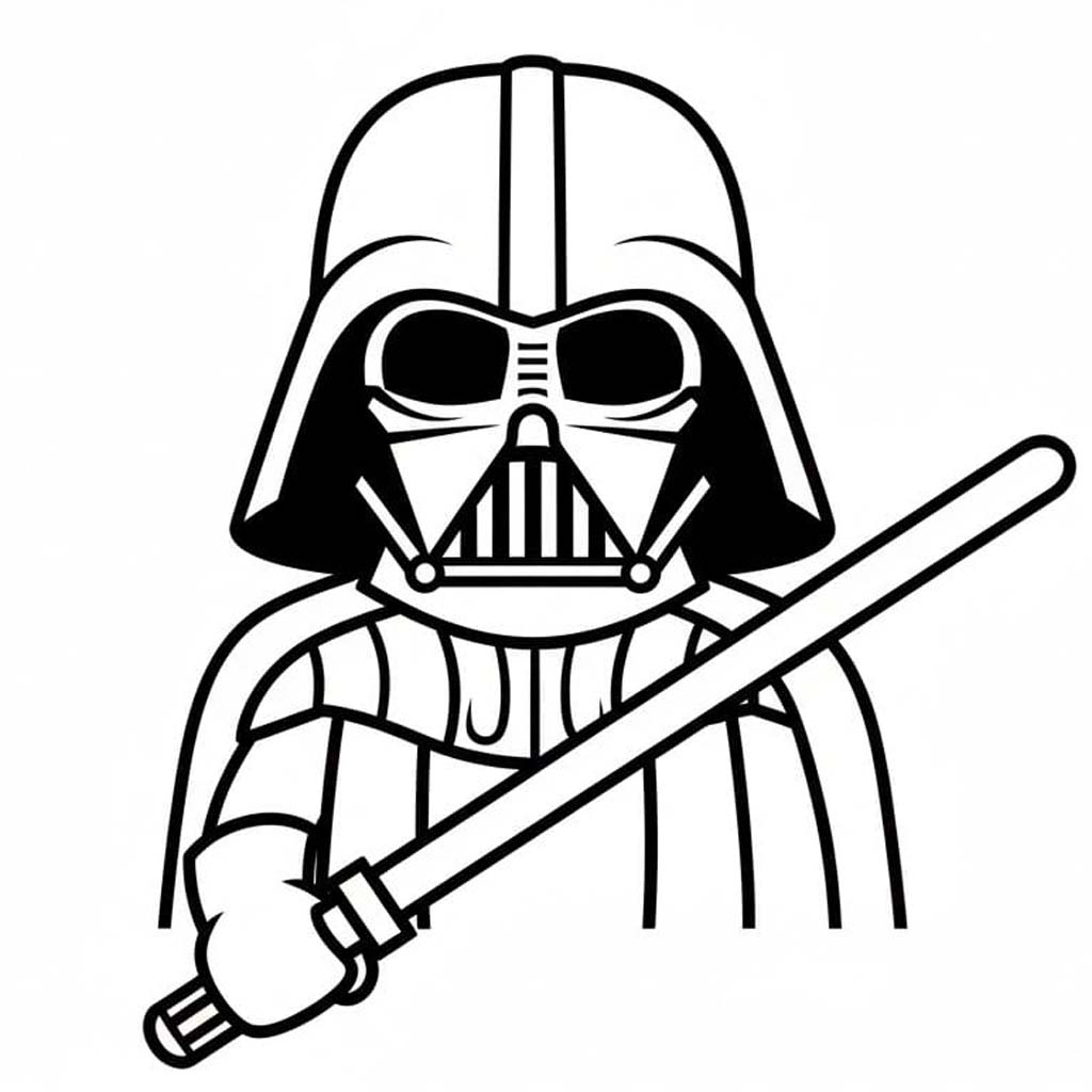 Fise de colorat cu Darth Vader imprimabil gratuit