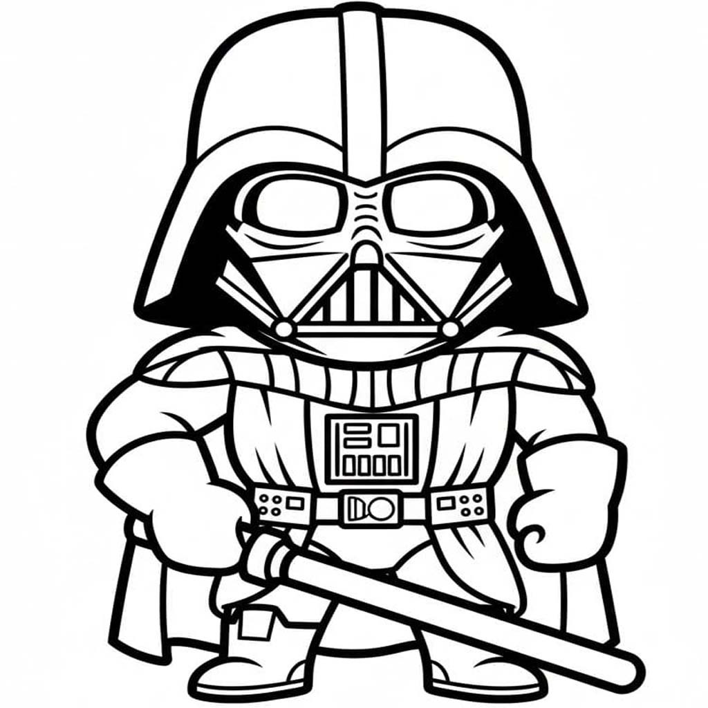 Fise de colorat cu Darth Vader imprimabil