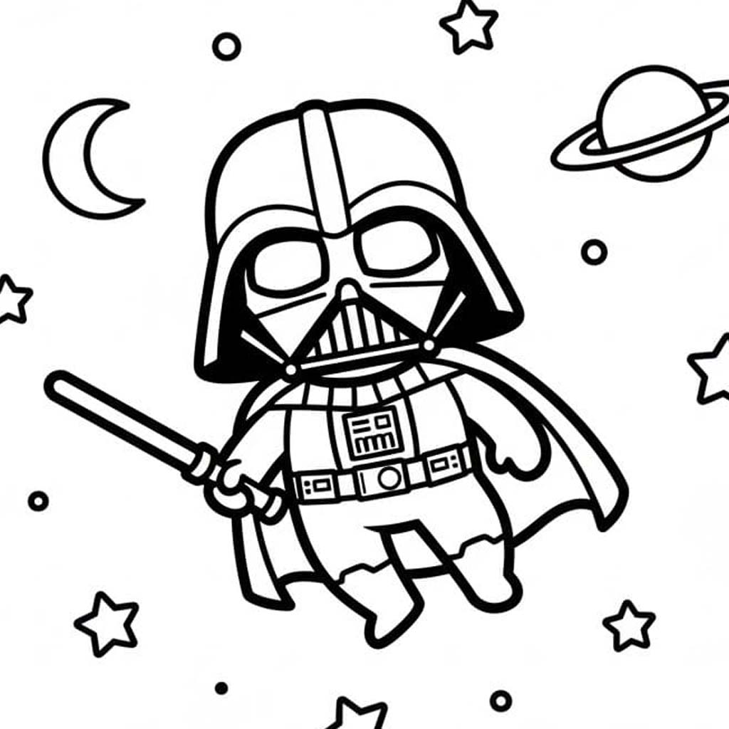 Fise de colorat cu Darth Vader pentru copii