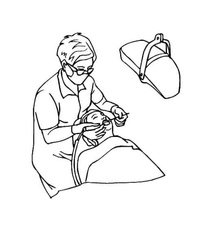 Fise de colorat cu Dentist imprimabil simplu