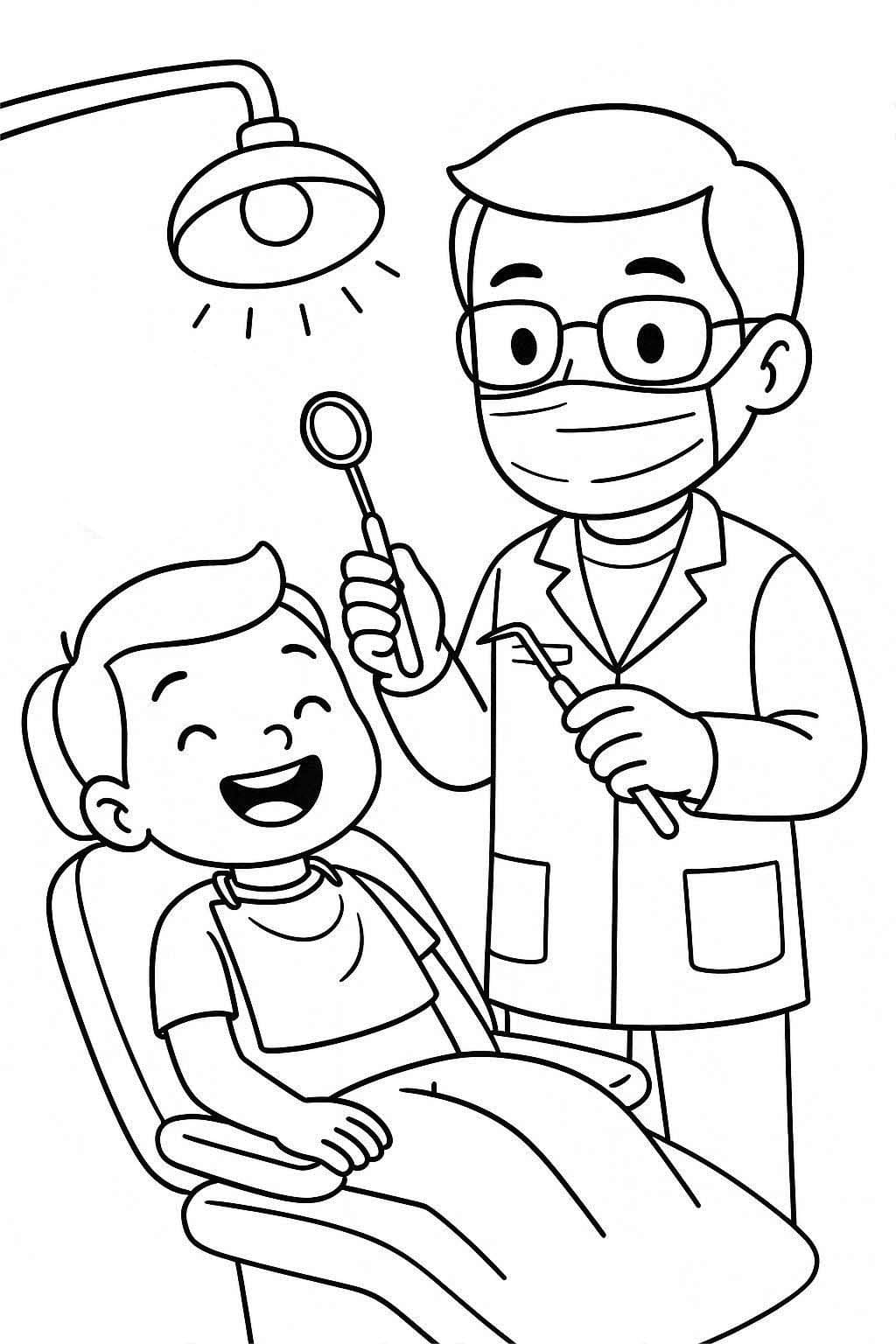 Fise de colorat cu Dentist pentru copii