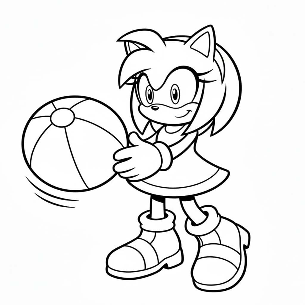 Fise de colorat cu Desenează Amy Rose gratuit imprimabile uşor