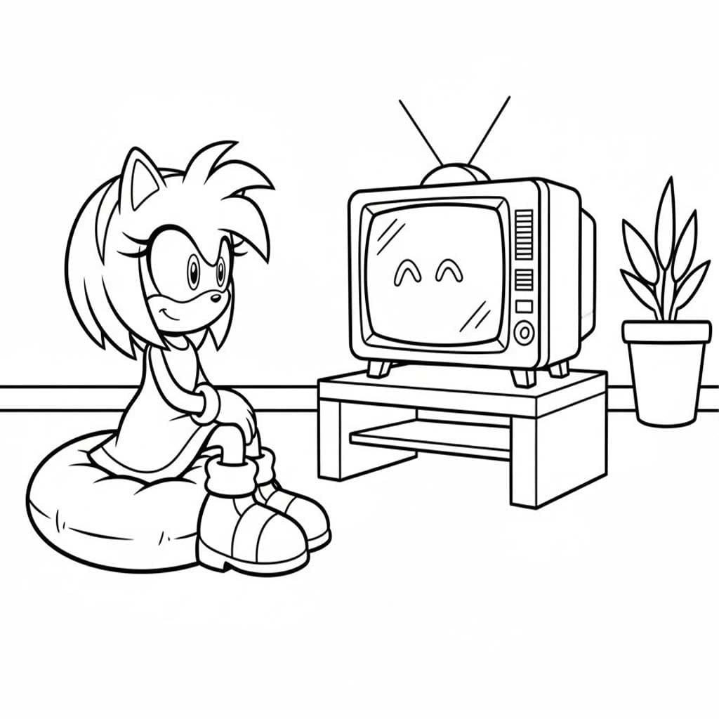 Fise de colorat cu Desenează Amy Rose gratuit uşor