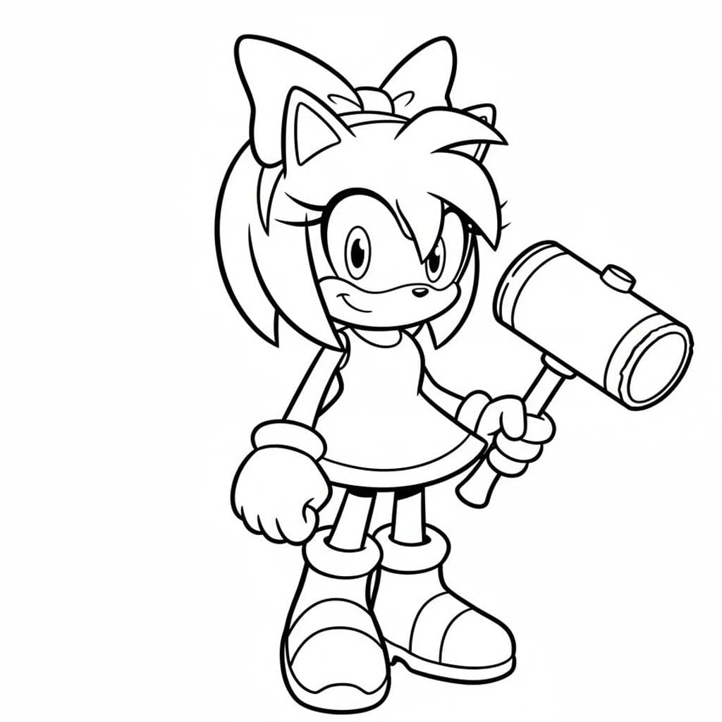 Fise de colorat cu Desenează Amy Rose gratuit