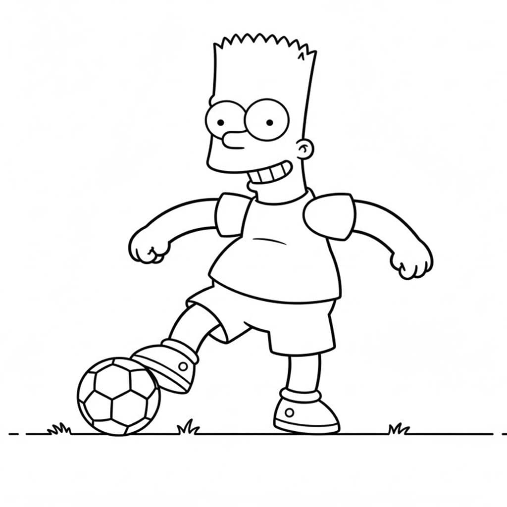 Fise de colorat cu Desenează Bart Simpson 3