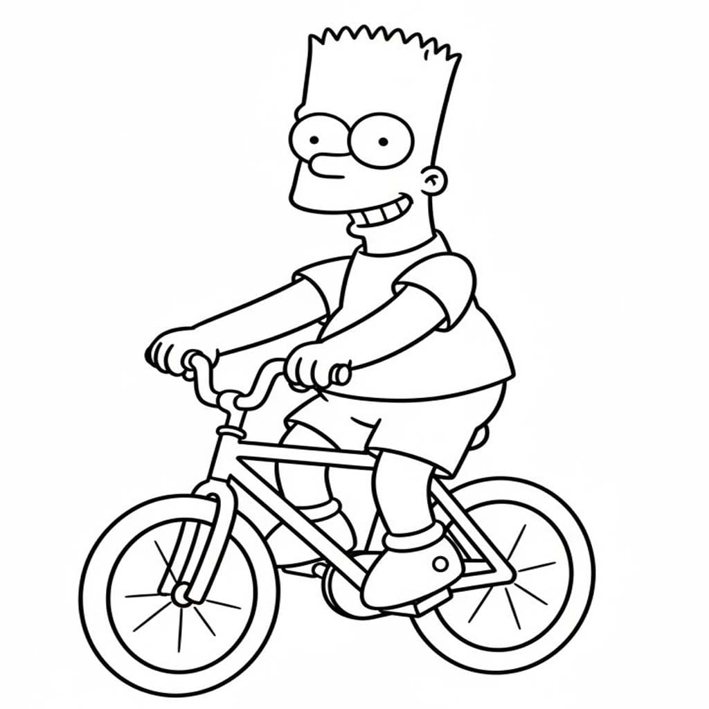 Fise de colorat cu Desenează Bart Simpson 5