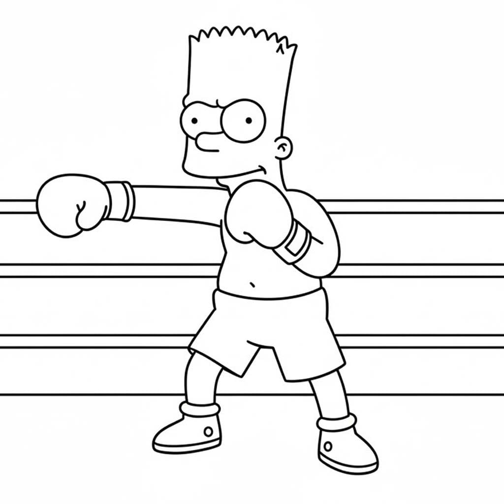 Fise de colorat cu Desenează Bart Simpson imprimabil