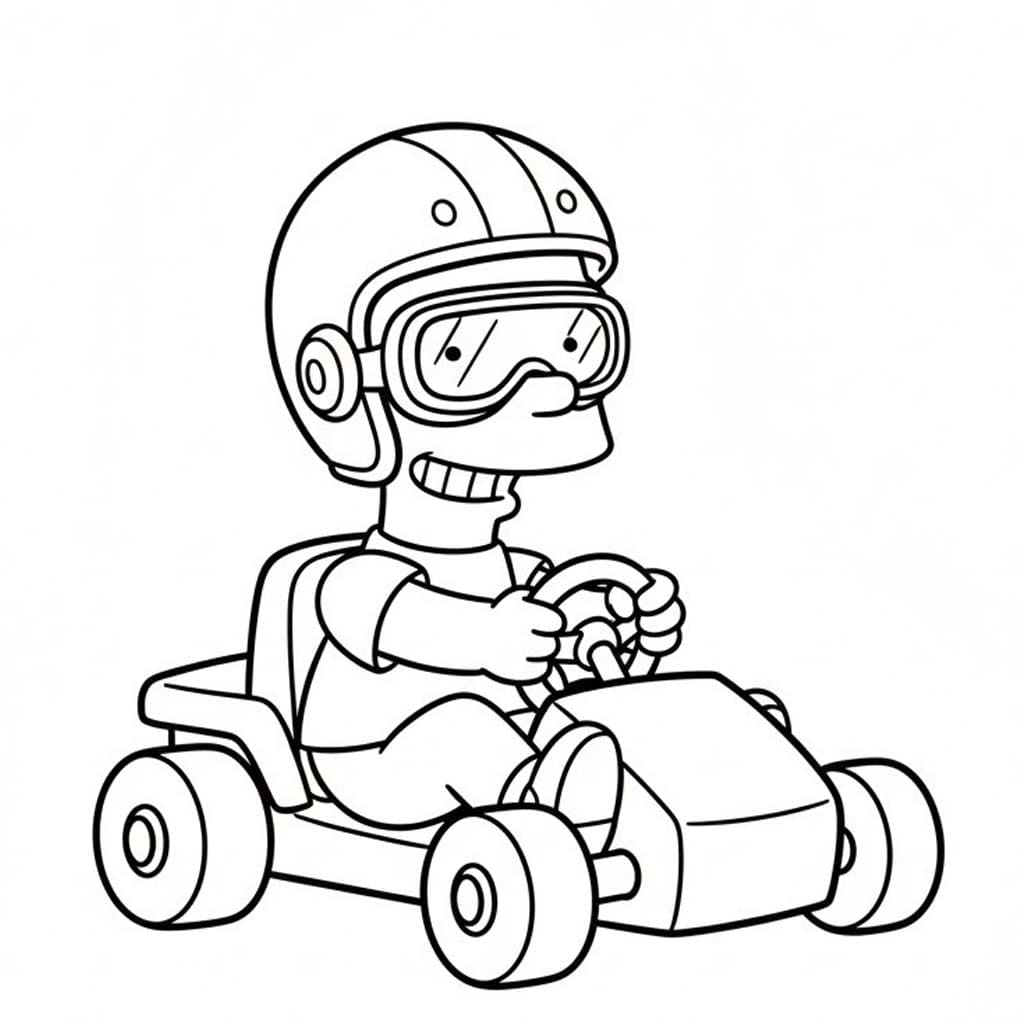 Fise de colorat cu Desenează Bart Simpson imprimabile pentru copii