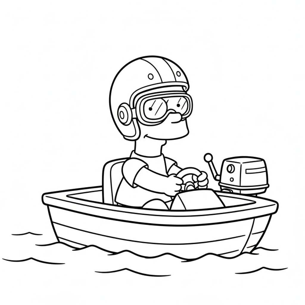 Fise de colorat cu Desenează Bart Simpson simplu