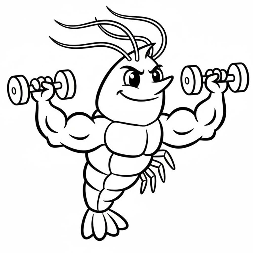 Fise de colorat cu Desenează Crevetă gratuit imprimabil uşor