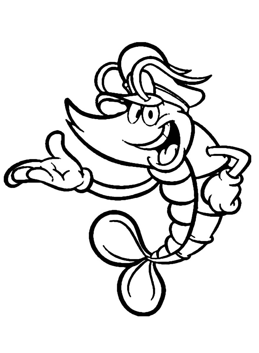 Fise de colorat cu Desenează Crevetă gratuit uşor