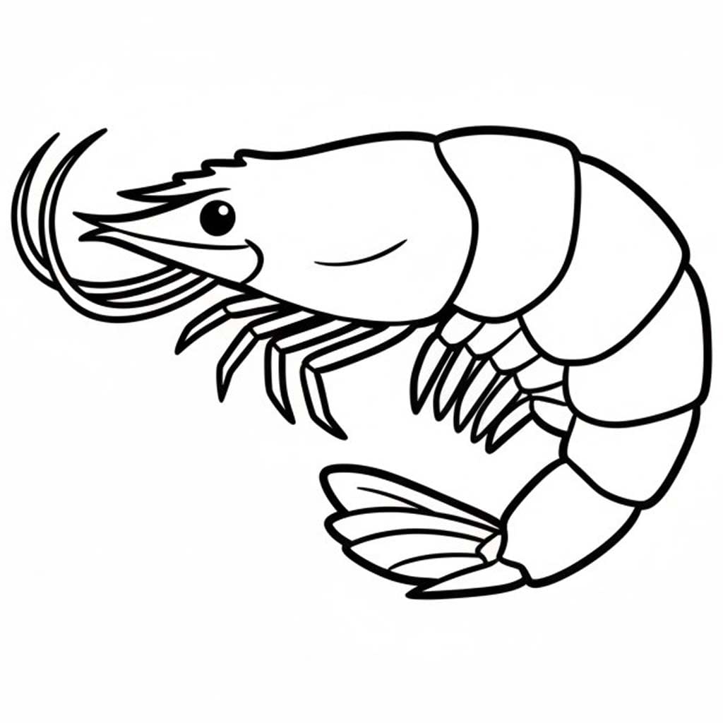 Fise de colorat cu Desenează Crevetă pentru copii