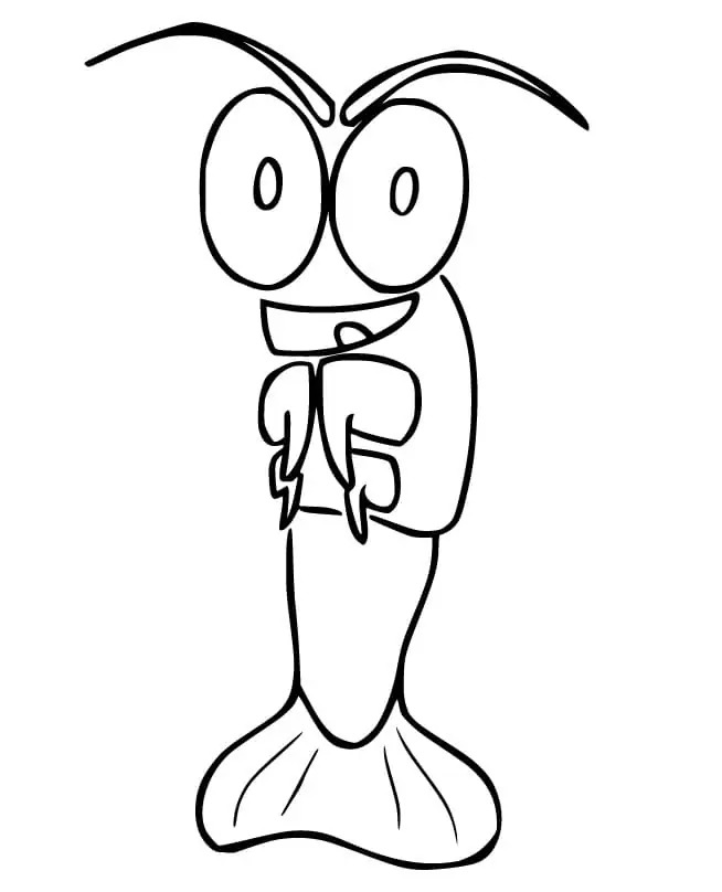 Fise de colorat cu Desenează Crevetă