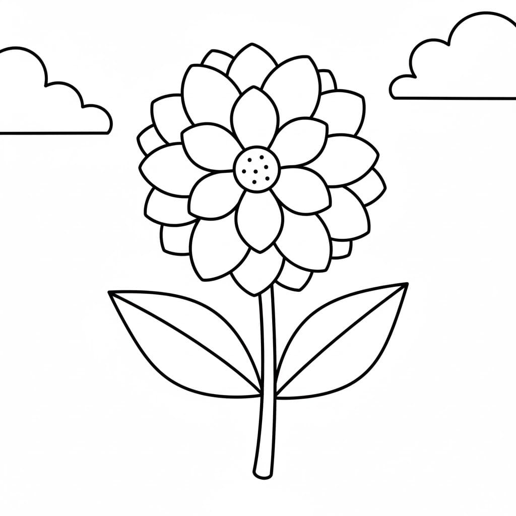 Fise de colorat cu Desenează Dalie 1