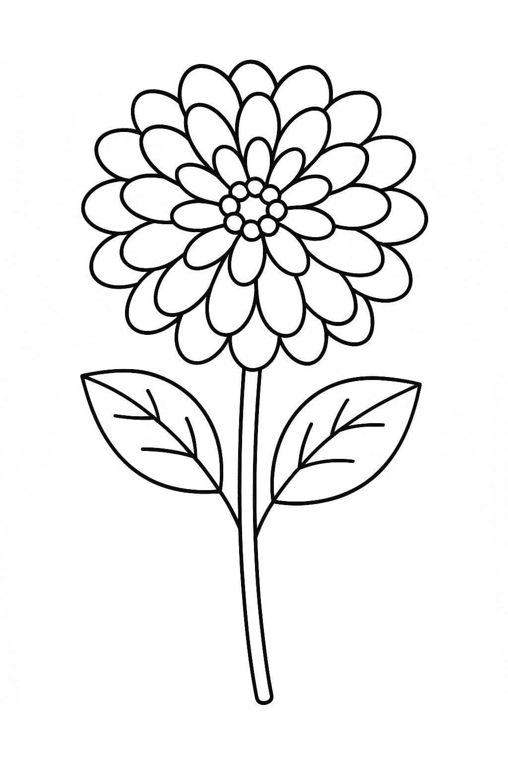 Fise de colorat cu Desenează Dalie 3