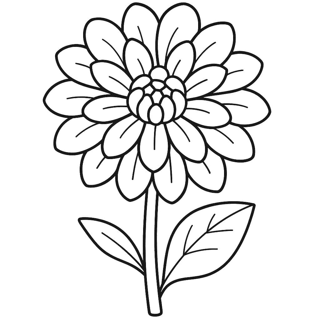 Fise de colorat cu Desenează Dalie imprimabil gratuit