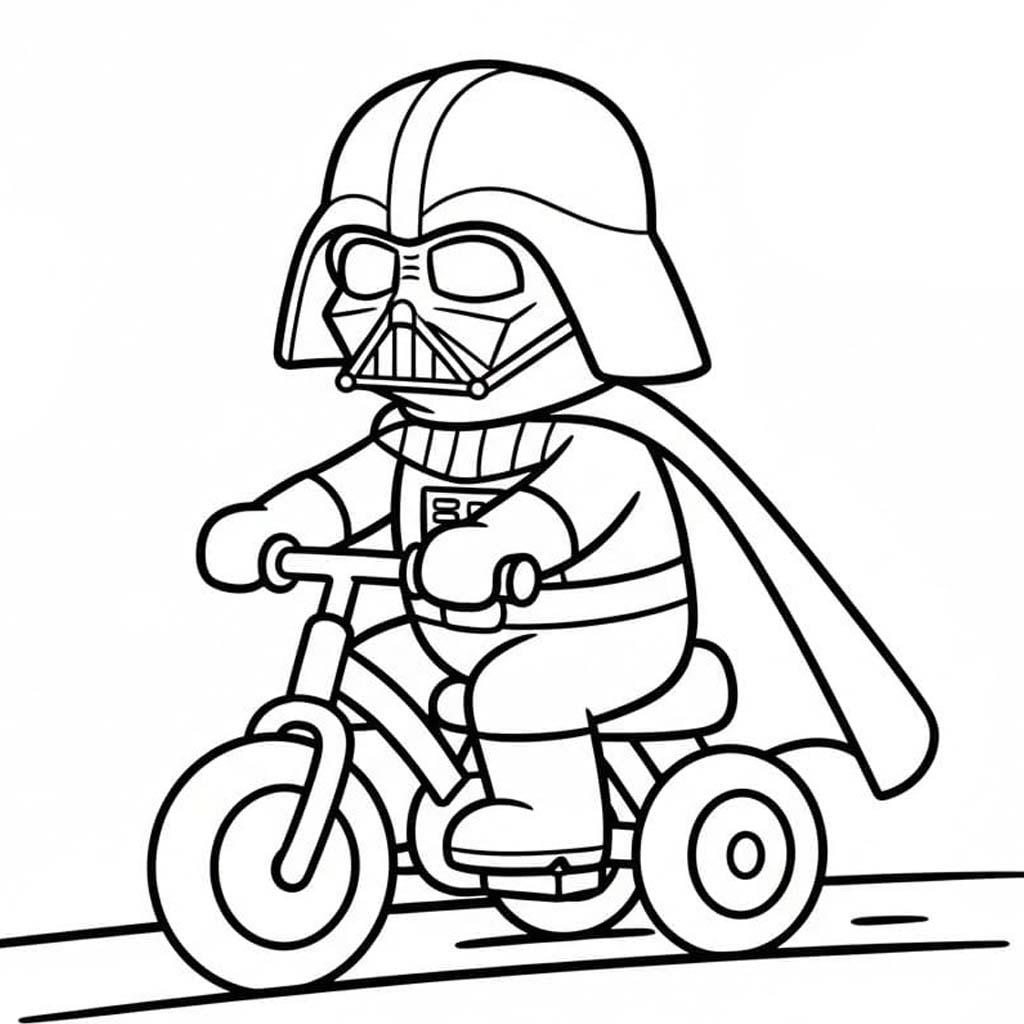 Fise de colorat cu Desenează Darth Vader 1