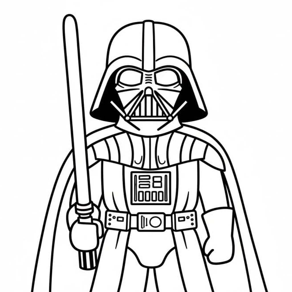 Fise de colorat cu Desenează Darth Vader 2