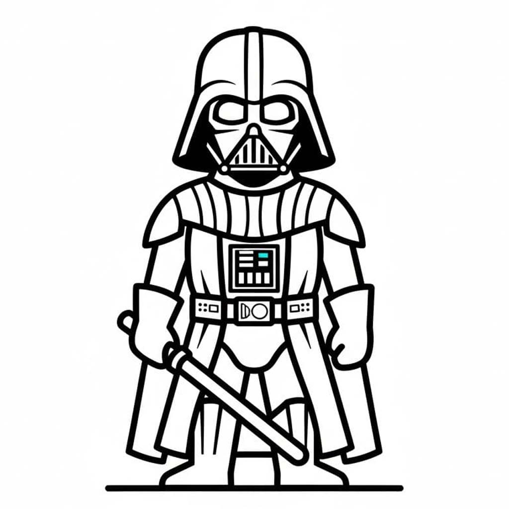 Fise de colorat cu Desenează Darth Vader 3