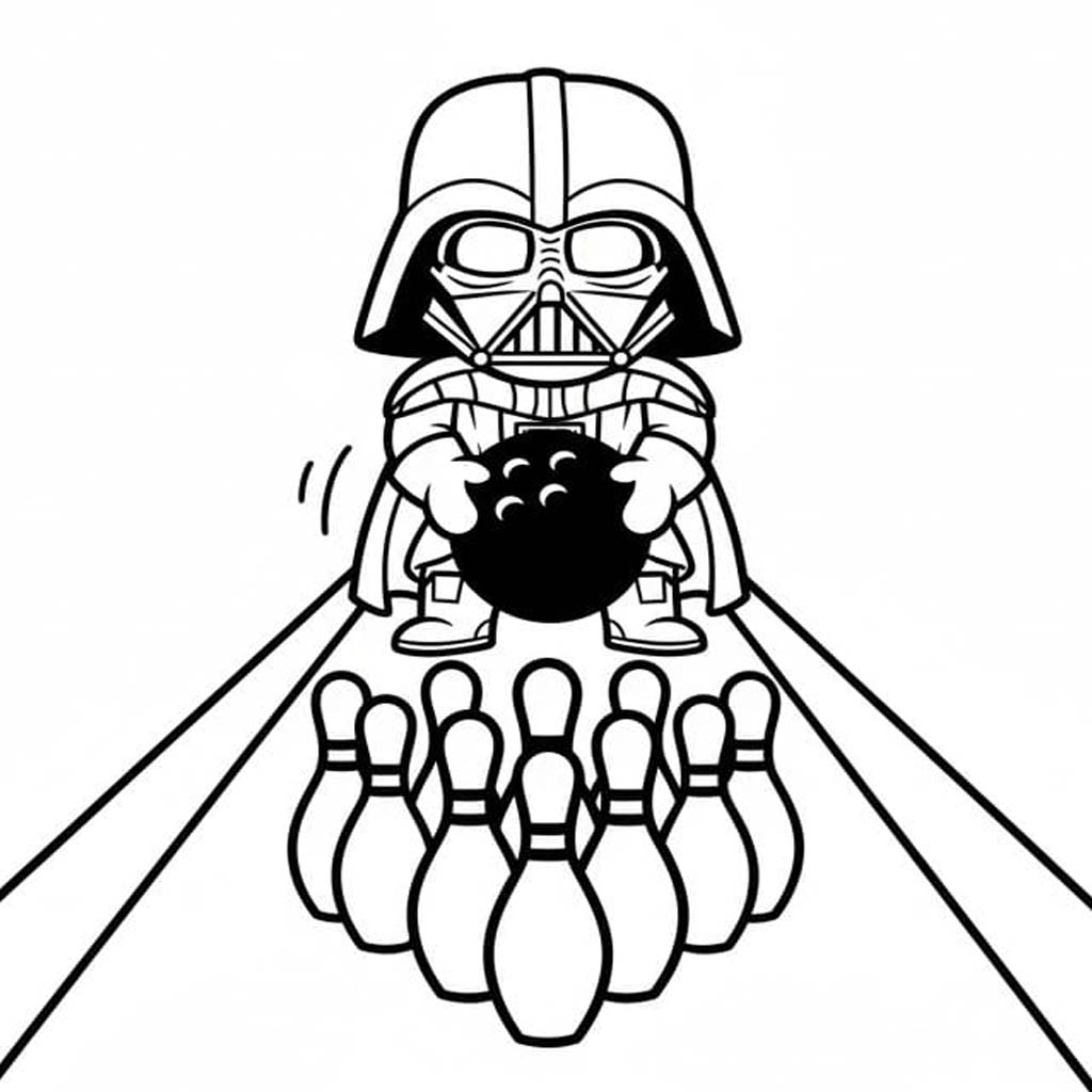 Fise de colorat cu Desenează Darth Vader pentru copii