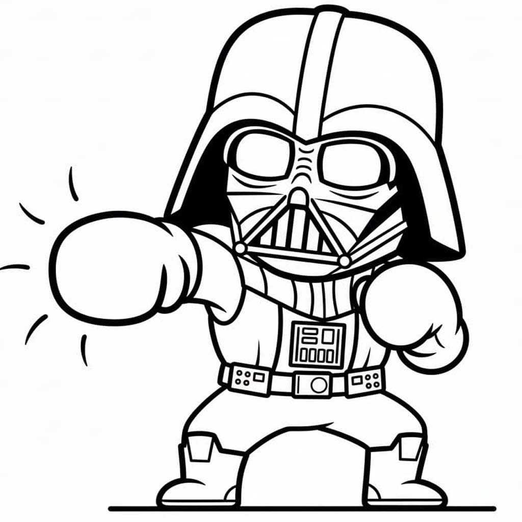 Fise de colorat cu Desenează Darth Vader uşor