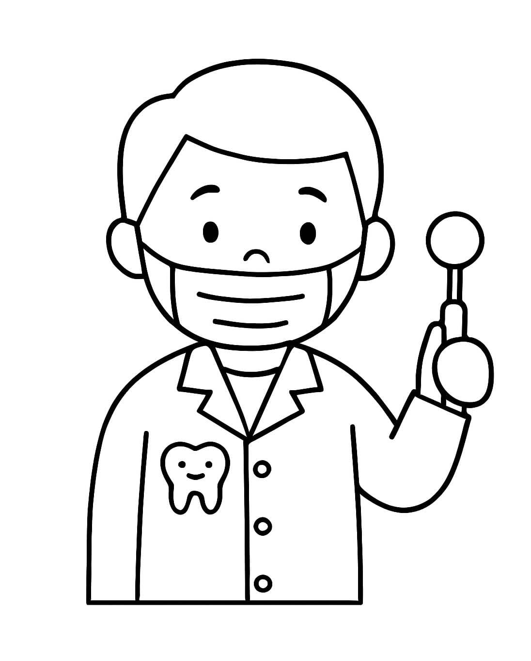 Fise de colorat cu Desenează Dentist gratuit pentru copii