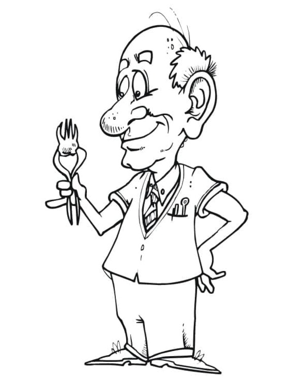 Fise de colorat cu Desenează Dentist imprimabil simplu