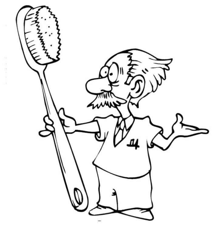 Fise de colorat cu Desenează Dentist pentru copii