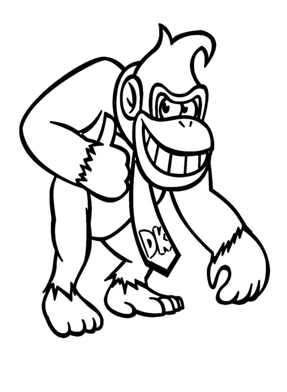 Fise de colorat cu Desenează Donkey Kong 2