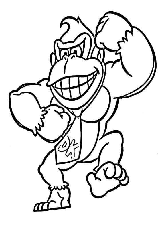 Fise de colorat cu Desenează Donkey Kong 4