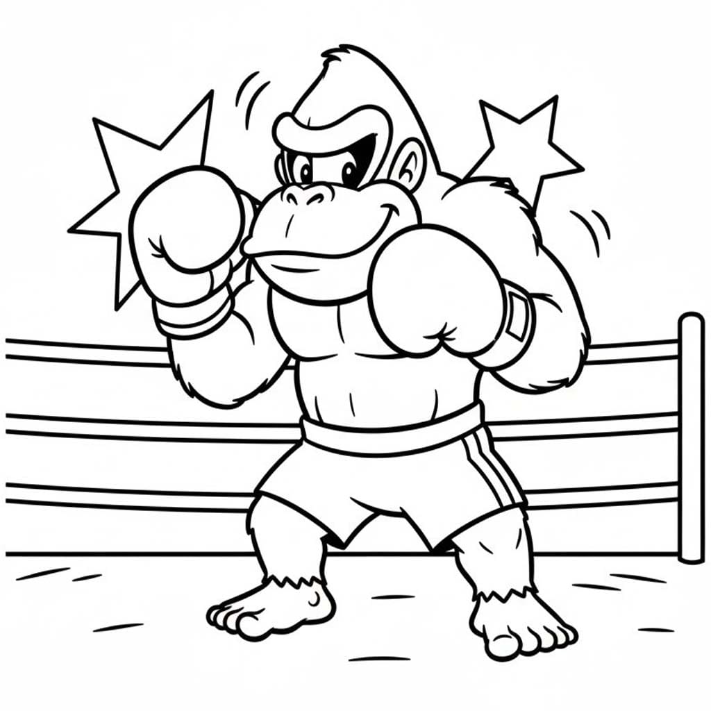 Fise de colorat cu Desenează Donkey Kong gratuit bazic
