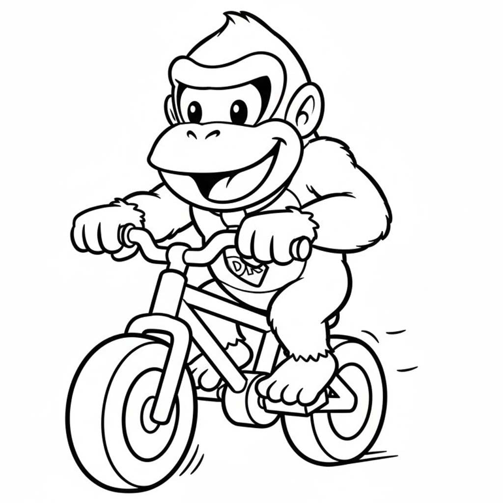 Fise de colorat cu Desenează Donkey Kong la copii