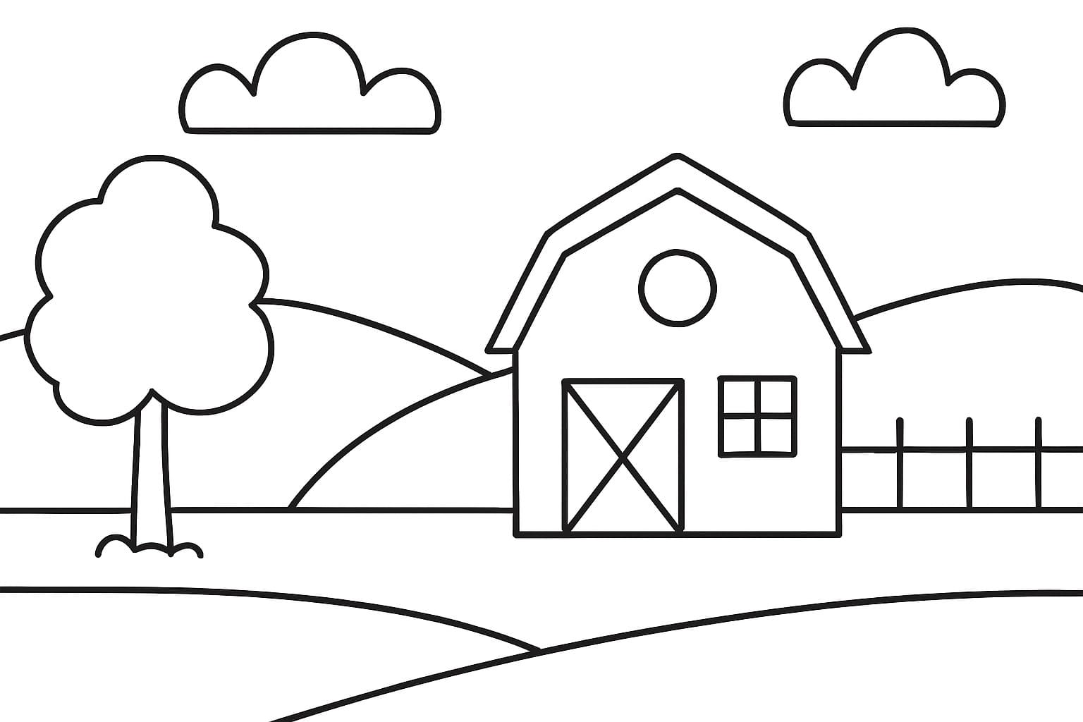 Fise de colorat cu Desenează Fermă gratuit pentru copii