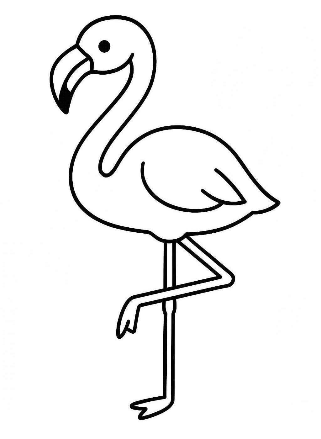 Fise de colorat cu Desenează Flamingo 3