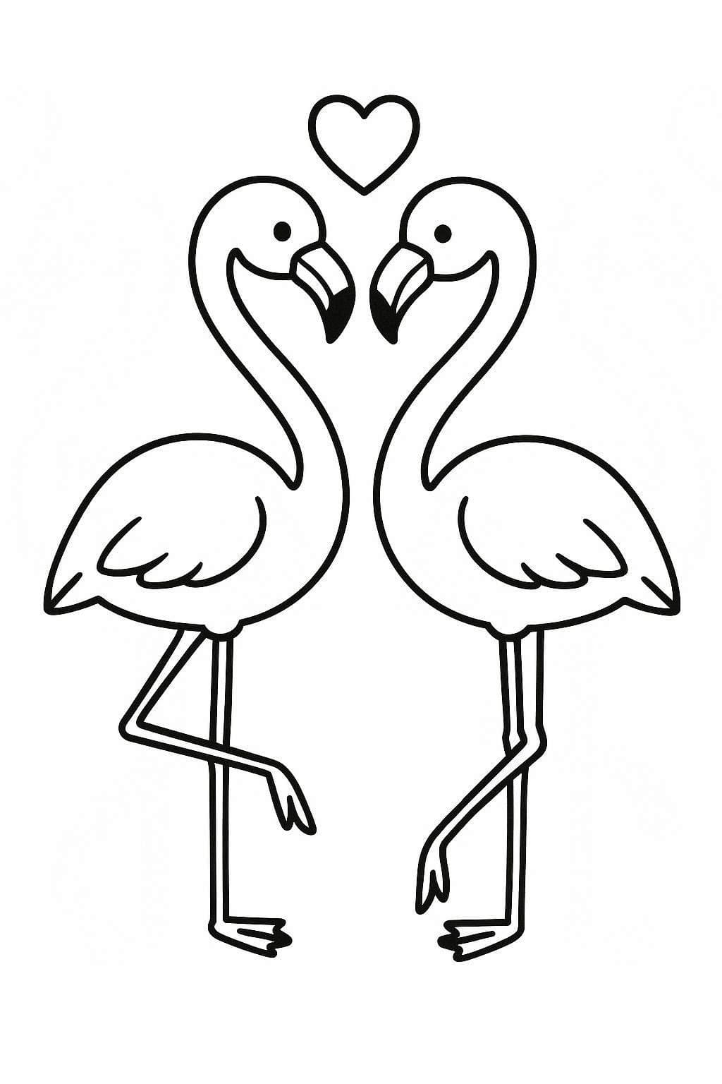 Fise de colorat cu Desenează Flamingo 4